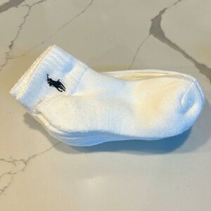 BRAND NEW! BOYS RALPH LAUREN POLO WHITE QUARTER SOCKS. 6 PACK.